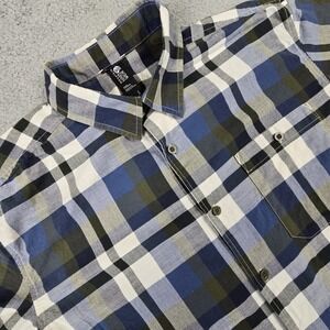 Mountain Hard Wear Shirt Mens Large Plaid Button up Short‎ Sleeve Camp Hiking